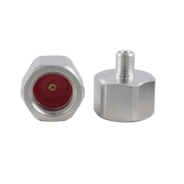 Imagem de Adaptador conversor 3/8-24UNF para TR21-4 Adaptador de refil de garrafa de cilindro de refrigerante para mini regulador de CO2 de barril de cerveja caseira