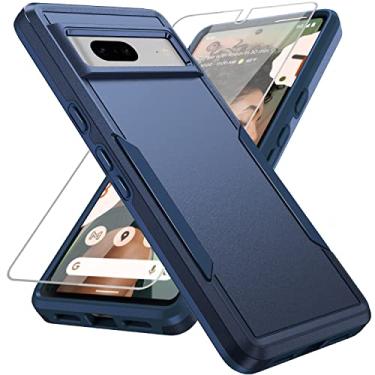 Imagem de Warsia Capa para Pixel 7, Capa para Google Pixel 7 com protetor de tela, [Teste de Queda de Grau Militar] Capa protetora resistente à prova de choque para Google Pixel 7, azul