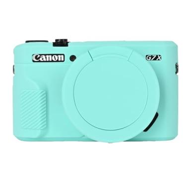 Imagem de Easy Hood Capa G7X Mark II, capa protetora para câmera digital Canon Powershot G7X Mark II, capa de lente removível, capa de silicone macia, capa protetora de borracha, azul