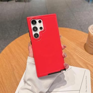 Imagem de Capa para Samsung Galaxy S24 Plus Ultra Proteção Carregamento sem fio Candy Color Frosted Bumper Cover, vermelho, para S24Ultra