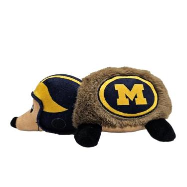 Imagem de NCAA Michigan Wolverines Brinquedo de ouriço de pelúcia para cães e gatos, brinquedo legal macio para animais de estimação para diversão e brincadeiras interativas, brinquedo de mastigar cachorro com