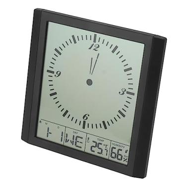 Imagem de Relógio Digital Controlado por Rádio Relógio LCD Relógio de Parede Grande de 8,6'' Com Horários de Alarme, Luz de Fundo, Display de Temperatura e Display de Umidade para Home