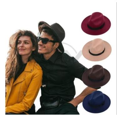 Imagem de Chapéu Feltro Fedora Veludo Inverno Moda Feminina e Masculina Cores Un