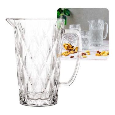 Imagem de Jarra De Vidro Diamond Luxo 1 Litro Servir Suco Agua Lyor