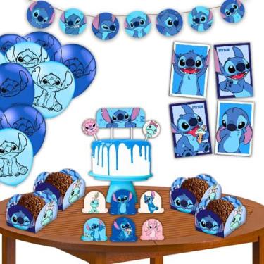 Imagem de Kit Festa de Aniversário Decorativa Comemoração Infantil Stitch - 62 p