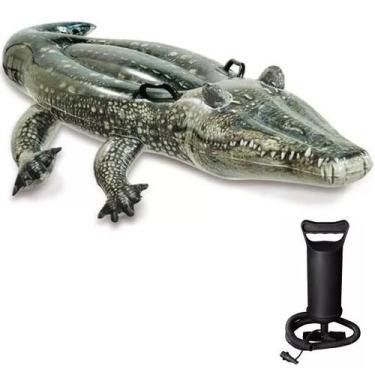 Imagem de Bóia inflável jacaré realistic gator intex 170cm, 220V