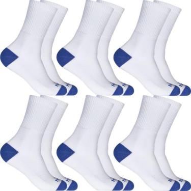 Imagem de Kit 6 Pares Meias Cano Alto Longo 25cm Algodão Meia P/ Academia Esport