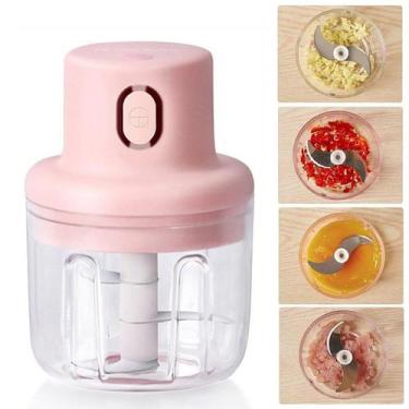 Imagem de Mini Processador Elétrico de Alimentos Sem Fio Recarregável USB 250ml 