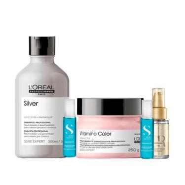 Imagem de Kit L'Oréal p/ Cabelos Coloridos Shampoo,Máscara,Oil,Ampolas - L'Oréal