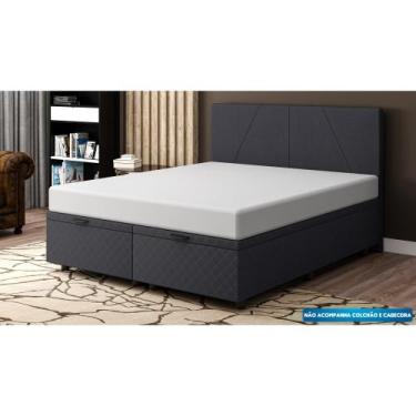 Imagem de Base Cama Baú Queen Size Bordado - SkyBox - SKYBOX BOX E BAÚS, Preto