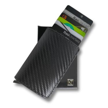 Imagem de Carteiras Masculina Slim Antifurto Rfid Cabe Cnh C Proteção - Atni