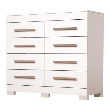 Imagem de Comoda 8 Gavetas Corrediças Telescópicas 111,6 cm Nalu ACP Móveis Bran
