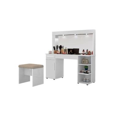 Imagem de Penteadeira Camarim JA Com Luz Cor Branco - SM