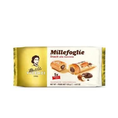 Imagem de Biscoito Folhado Recheado com Creme de Avelã Vincenzi 125g - Matilde V