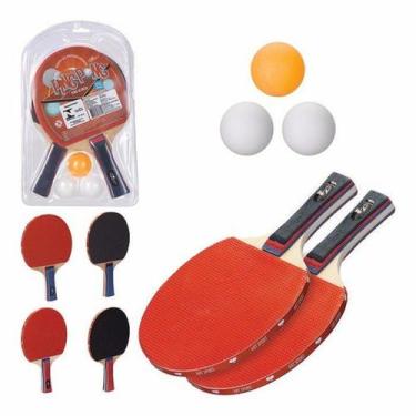 Imagem de Kit Tênis De Mesa Ping Pong 02 Raquetes 03 Bolinhas 01 Rede - Zein imp