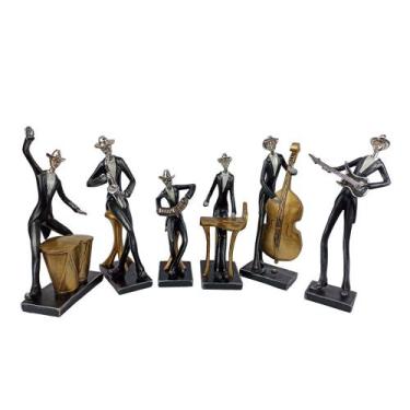 Imagem de Escultura De Musico em Resina Percussão Tambores - Zona Livre