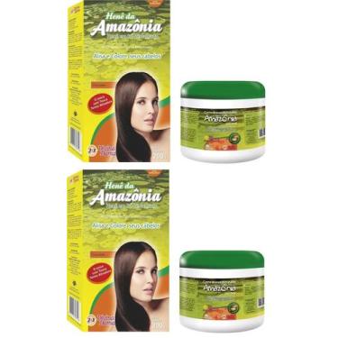 Imagem de Divina Dama Amazonia Chocolate Hene em Po 02x200gr + Creme Branco 02x5