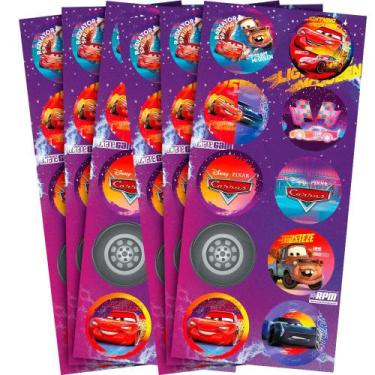 Imagem de 30 Adesivos redondo decoração Carros Disney aniversário - Regina festa