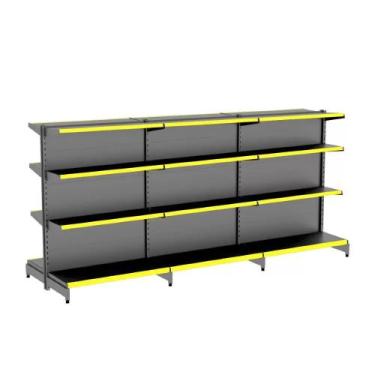 Imagem de Gondola Centro 142 Amapa Flex Kit 3 Metros Preto Amarelo - Amapá - 225