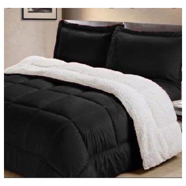 Imagem de Cobertor  Solteiro com Sherpa 1,50m x 2,40m - BORGON, preto
