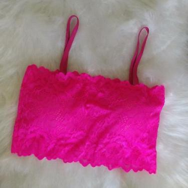 Imagem de top cropped faixa de renda com bojo  - ML, Rosa, M
