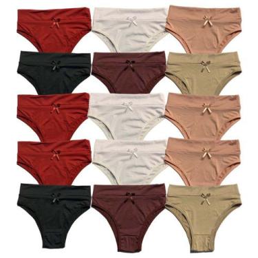 Imagem de Kit 15 de Calcinha Calçola Fristyle Microfibra Lisa Lingerie Atacado, 