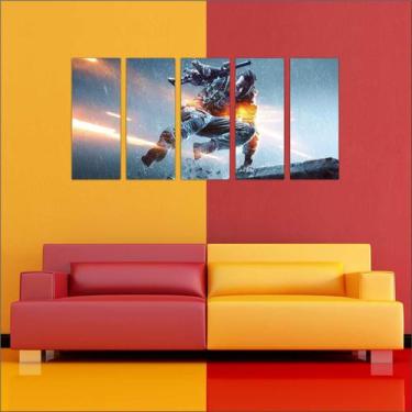 Imagem de Quadro Decorativo Games Battlefield Jogos Mosaico Com 5 Peças GG4 - Vi