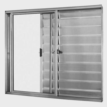 Imagem de Veneziana 3 folhas 1,20x1,20 sem grade no alumínio brilhante - Comerci