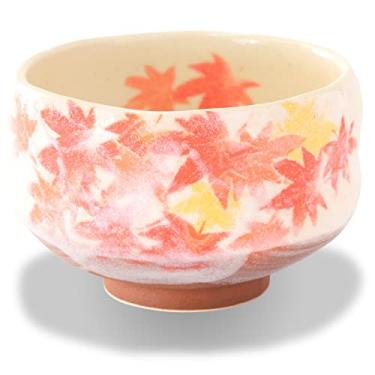 Imagem de Mino Ware Mini Tigela de Chá Matcha, 9,4 cm, Momiji-Maple Red, Cerâmica Japonesa, Cerâmica, Tigela de Chá Pequena, Saquê, Presente, Chawan, 5,4 Floz