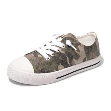 Imagem de Colgo Tênis de caminhada de lona com cadarço para meninos e meninas tamanho 11-6, Camuflagem, 1 Little Kid