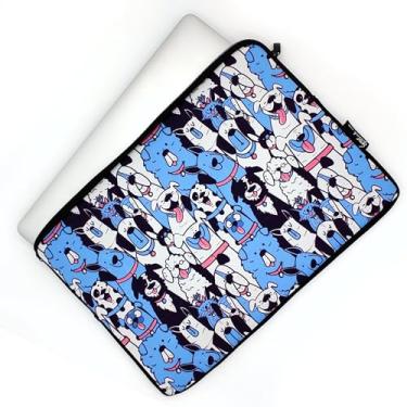 Imagem de Capa para laptop com estampa de cães azuis de 13 a 15 polegadas / capa de neoprene resistente à água para notebook, tablet, bolsa de transporte/bolsa para HP/Dell/Lenovo/Asus/Acer/Apple