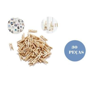 Imagem de 30 Peças Mini Pregadores 2,5cm Madeira Scrapbook Memory - Rio Tijucas