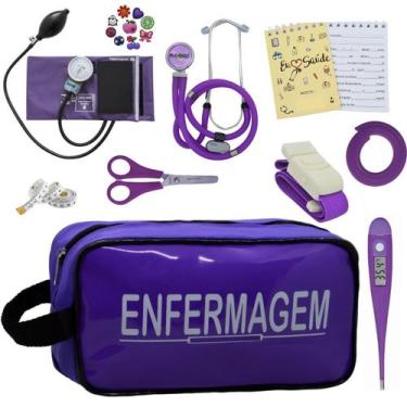 Imagem de Kit Academico Enfermagem Aparelho Pressao Estetoscopio Multi PAMED - P
