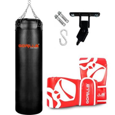 Imagem de Kit Saco De Boxe Profissional 120 Cm + Luva Bate Saco Pro Treino Boxe 