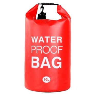 Imagem de Bolsa Impermeável Saco Estanque Vermelho 10l Camping Bag Pesca Bolsas armazenamento à prova d'água Suprimentos para flutuação ao ar livre para natação, caiaque e canoagem Travessia