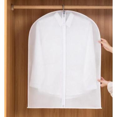 Imagem de Kit 5 Capa Protetora De Plástico Com Zíper P Roupas  Vestido - Tem Tud