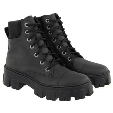 Imagem de Bota Feminina Coturno Botinha Blogueira Tratorada - Bono Rock, Preto, 