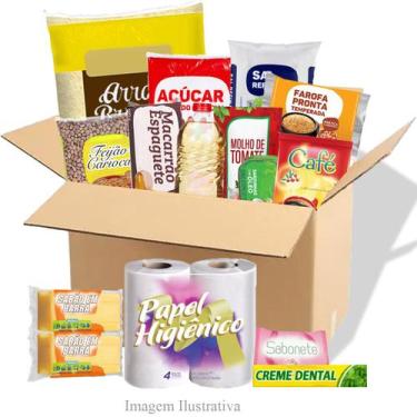 Imagem de Cesta Básica De Alimentos e Higiene Econômica Kit - São Rubens