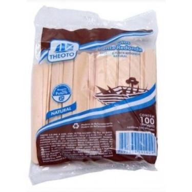 Imagem de Palito Sorvete Ponta Redonda Natural Pac Com 100 Unidades Theoto, Unic