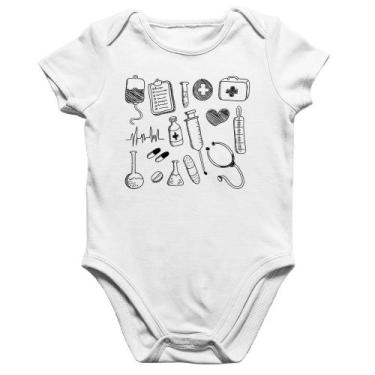 Imagem de Body Bebê Algodão Medicina Elementos - Foca na Moda, Branco, GG