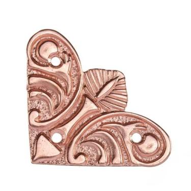 Imagem de Cantoneira Grande Mariposa 4 Peças Metal Decoração Caixas Mdf Artesana
