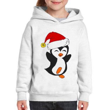 Imagem de Moletom Infantil Pinguim Noel - Foca na Moda, Branco, 8