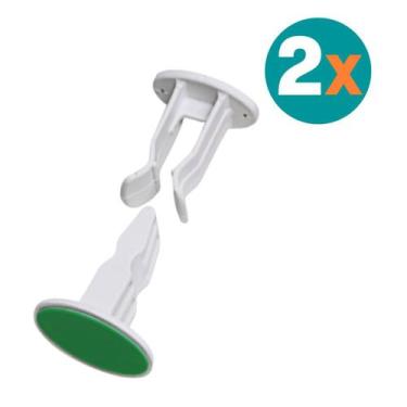 Imagem de Kit 2 Un Trava Porta Prendedor Fixador Adesivo Parede Rodapé - Trava P