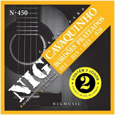 Imagem de Kit Com 02 Jogos De Cordas Nig Para Cavaquinho Com Bolinha