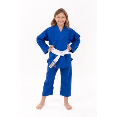 Imagem de Kimono Jiu Jitsu e Judô Reforçado Flex Infantil Azul  Com Faixa Torah,