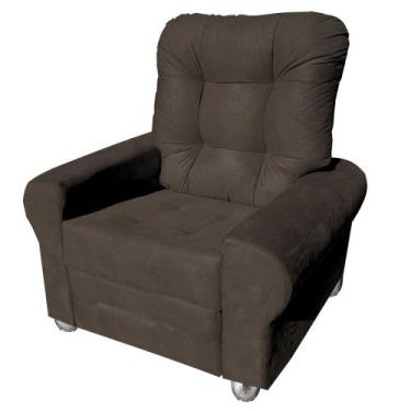 Imagem de Poltrona Reclinavel Sala Quarto Amamentação Astra Marrom