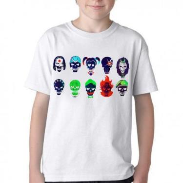 Imagem de Camiseta Infantil ou adulto Esquadrão Suicida faces Blusa Criança todo