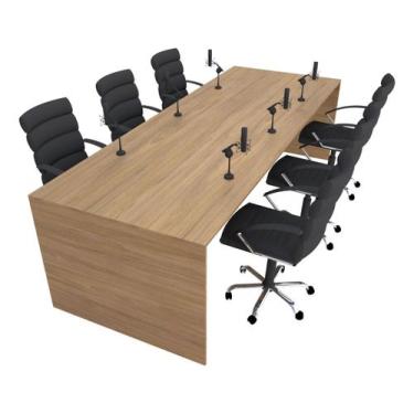 Imagem de Mesa para Podcast 100x246cm Freijó Syncro - Premium 1.1 - Marcenaria O