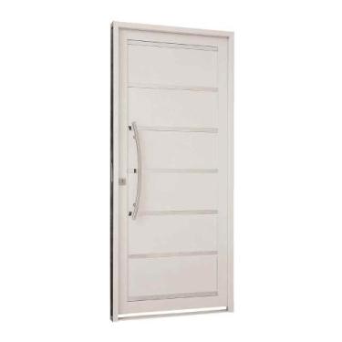 Imagem de Porta Social de Giro com Lambris e Frisos em Aço 217 x 98 x 8 cm Direi