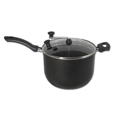 Imagem de Pipoqueira Antiaderente Preta N20 4,0 Litros Tampa de Vidro - Docesar